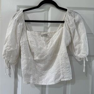 Abercrombie & Fitch White Eyelet Blouse